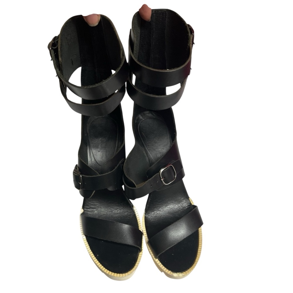 Denouee Strappy Wedge Heeled Sandals Size 9 - Picture 2 of 8